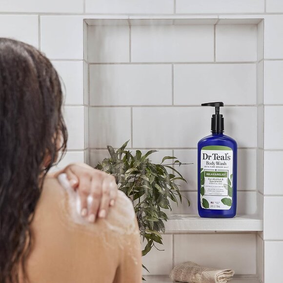 Hydrating Body Wash with Pure Epsom Salt, Eucalyptus & Spearmint, 4x24oz Bottles - Picture 5 of 10